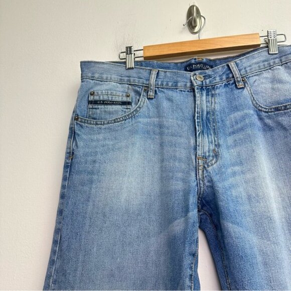 US Polo Assn. Men Size 36x30 Jeans Straight Medium Wash Cotton Blue fade - Picture 2 of 6